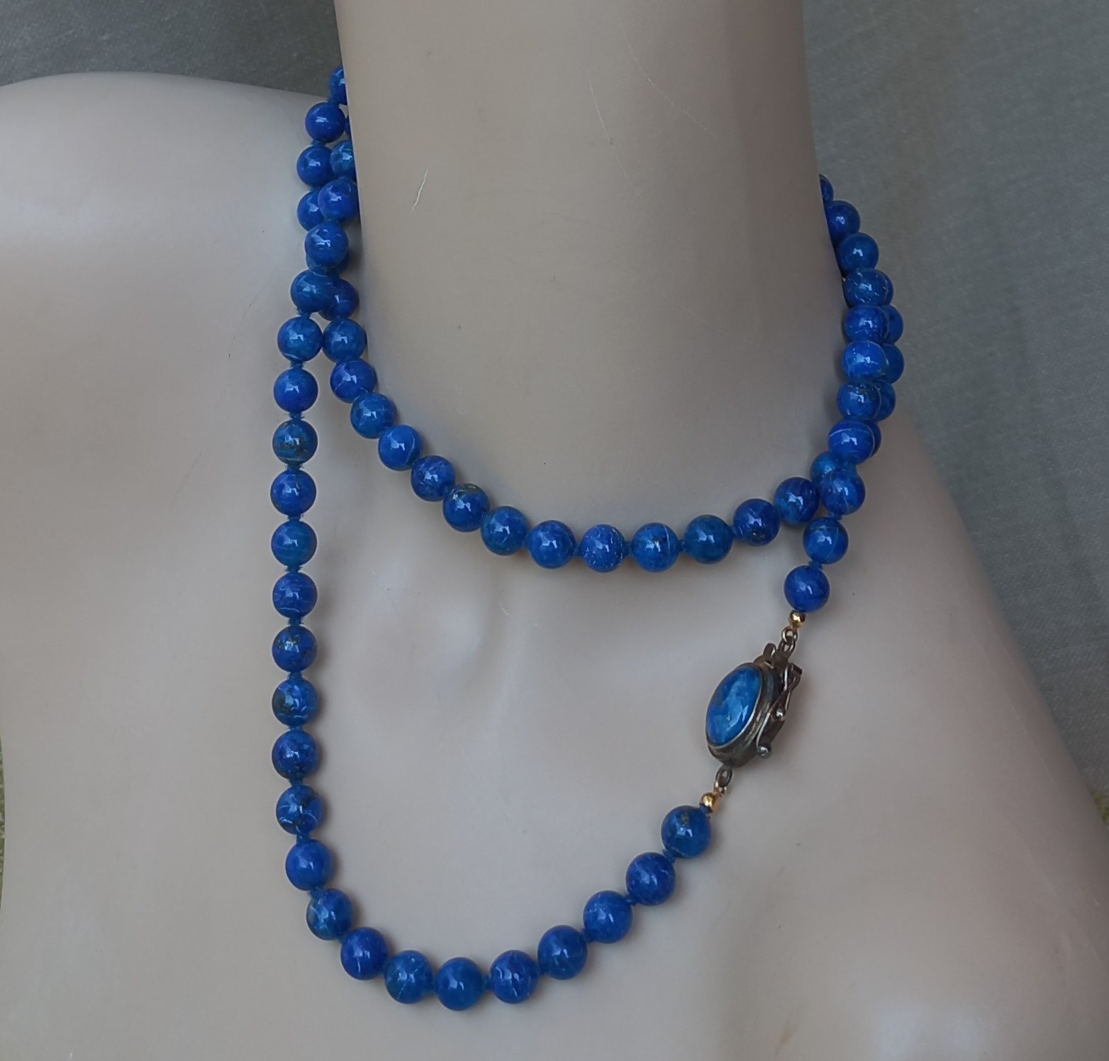 Collana di perle di lapslazzuli, vintage ca. anni '60