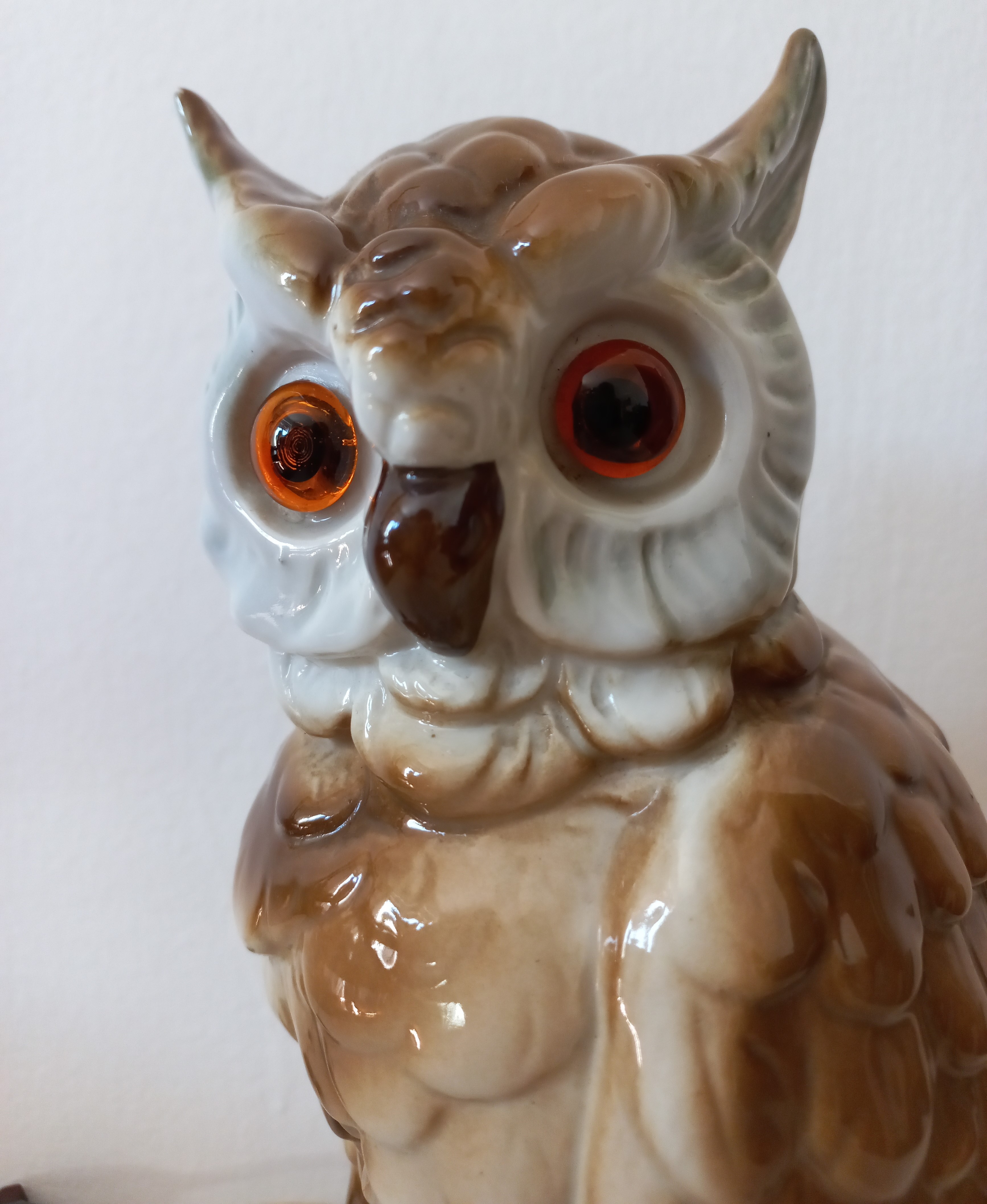 Lampada da notte "Gufo reale" in porcellana, ca.1930