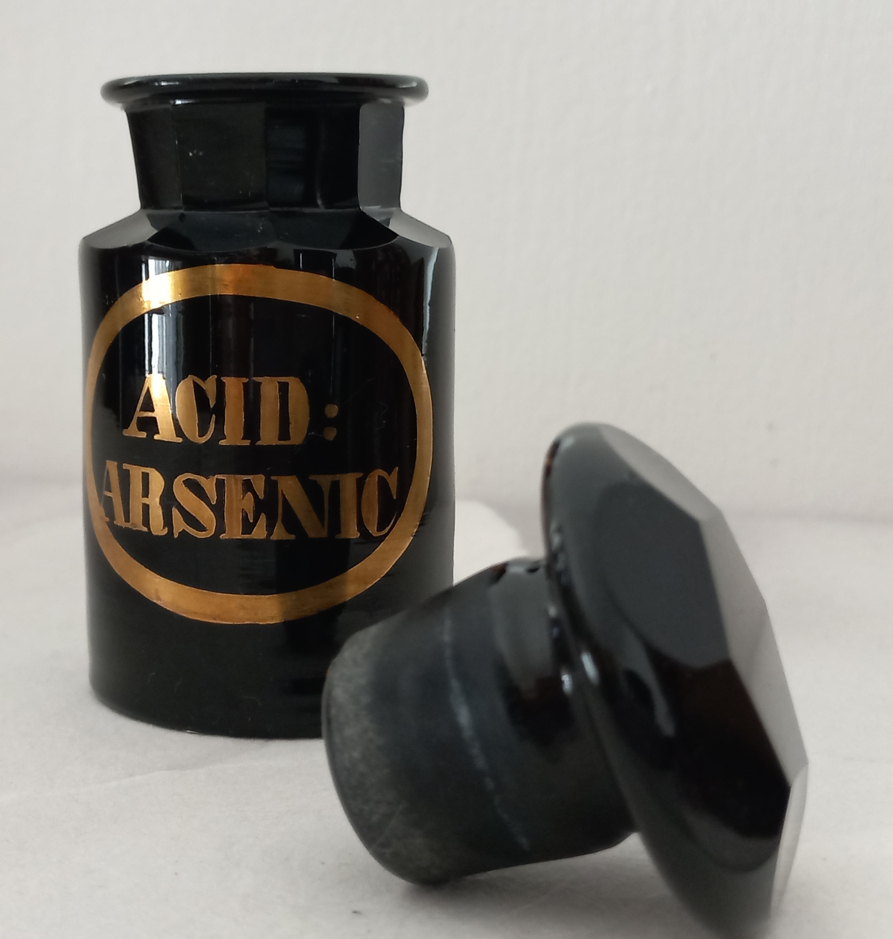 Vaso da farmacia antico "Arsenic Acid", ca. 1850