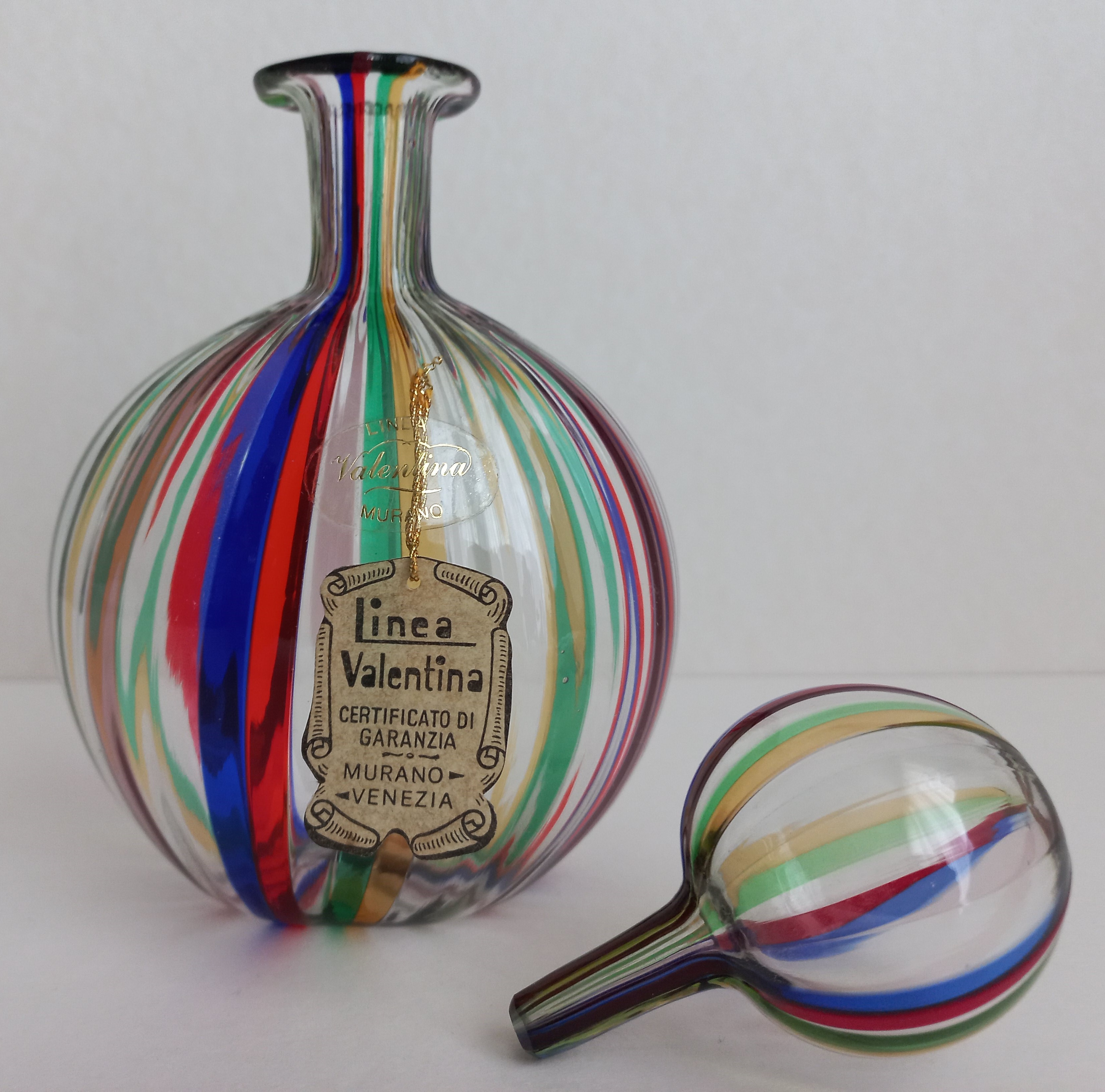 Flacone per profumo in vetro murano da collezione, Linea Valentina 1990