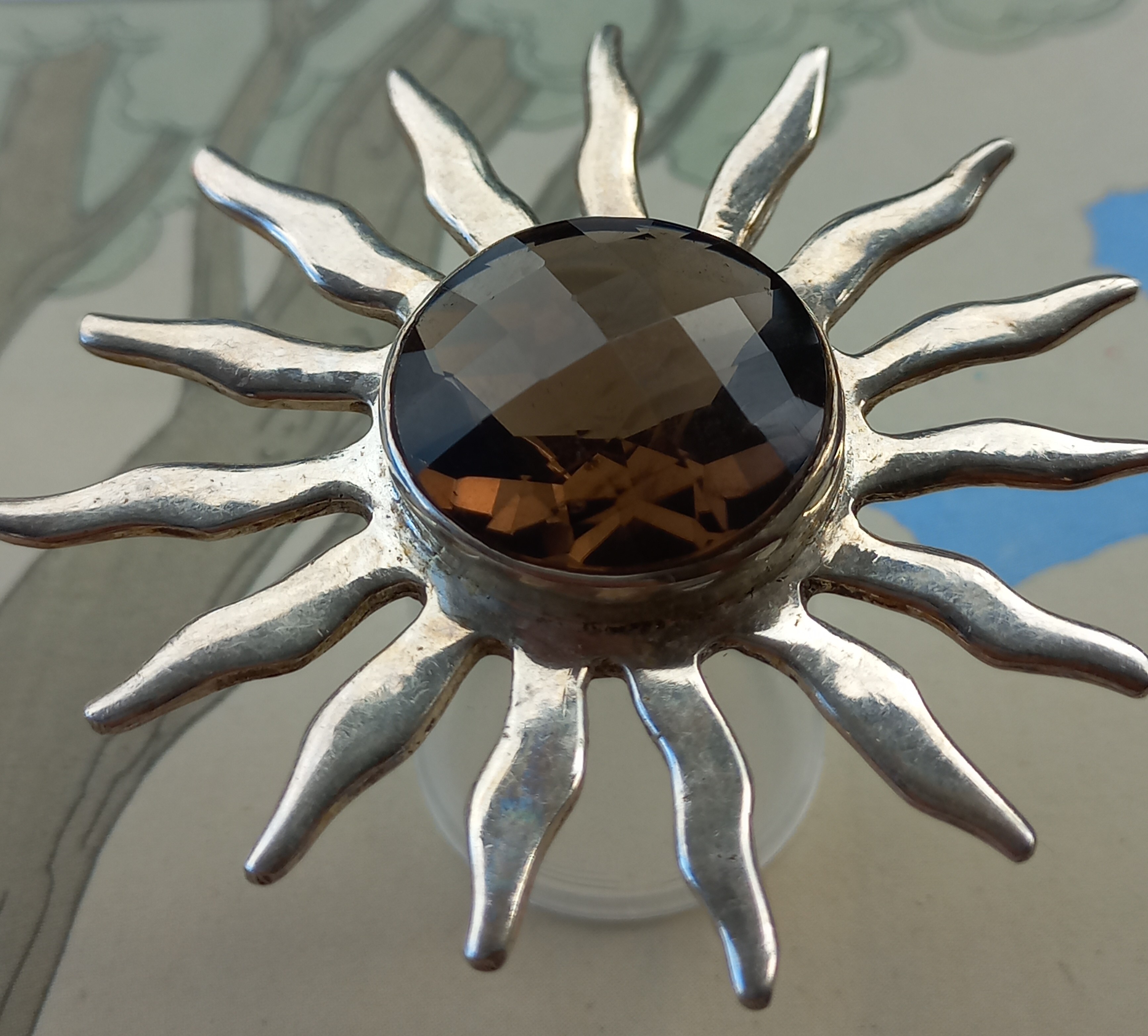 Pendente con cristallo fumé - vintage