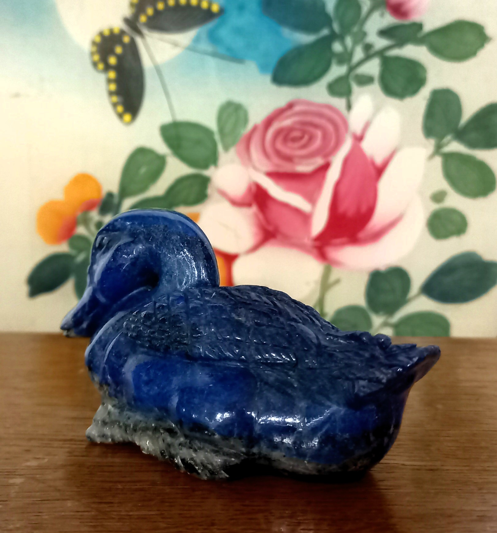 Anatra in lapislazzuli, portafortuna dal oriente