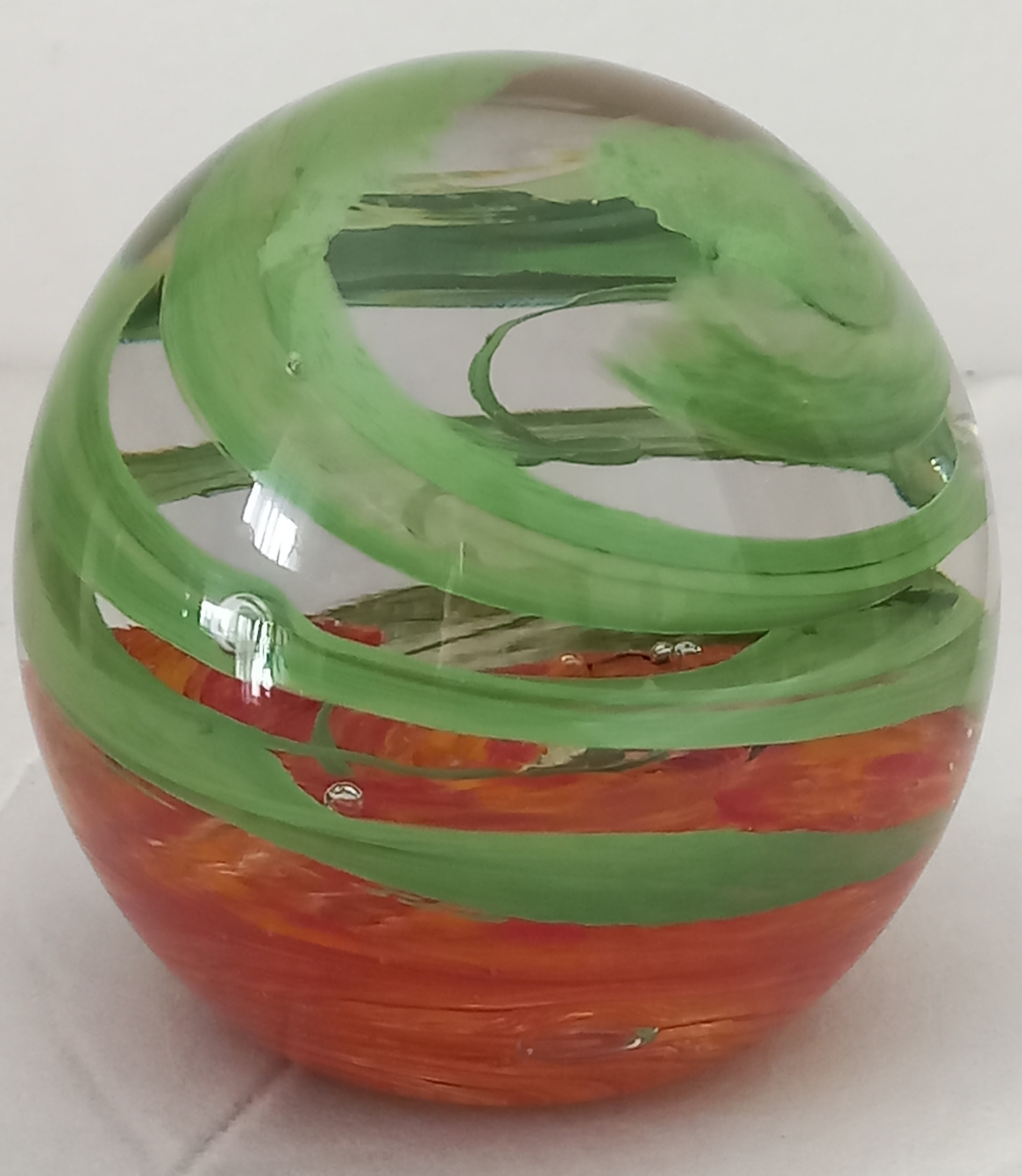 Sfera / fermacarte di vetro artistico decorativo, Murano ca. 1970