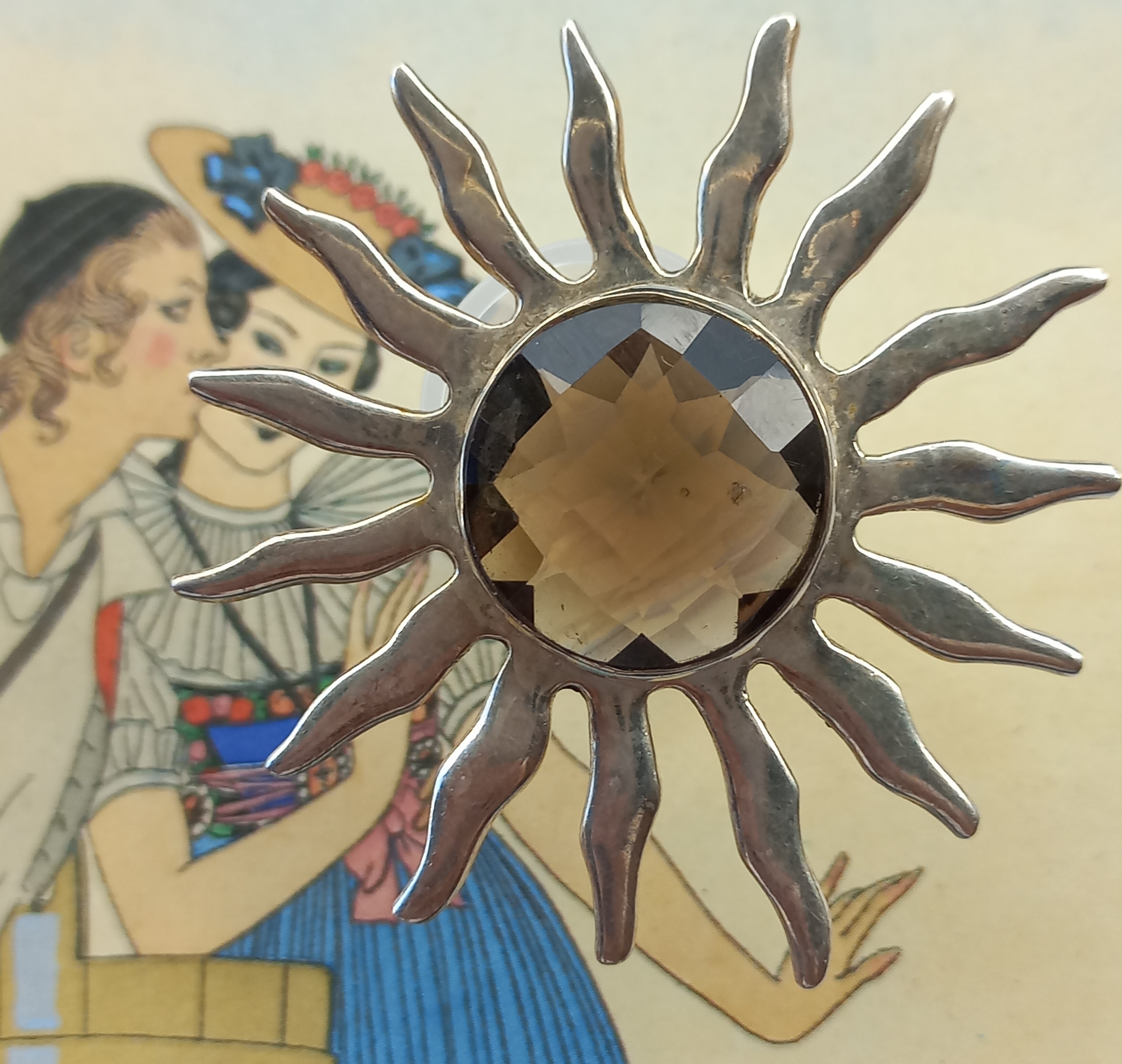 Pendente con cristallo fumé - vintage