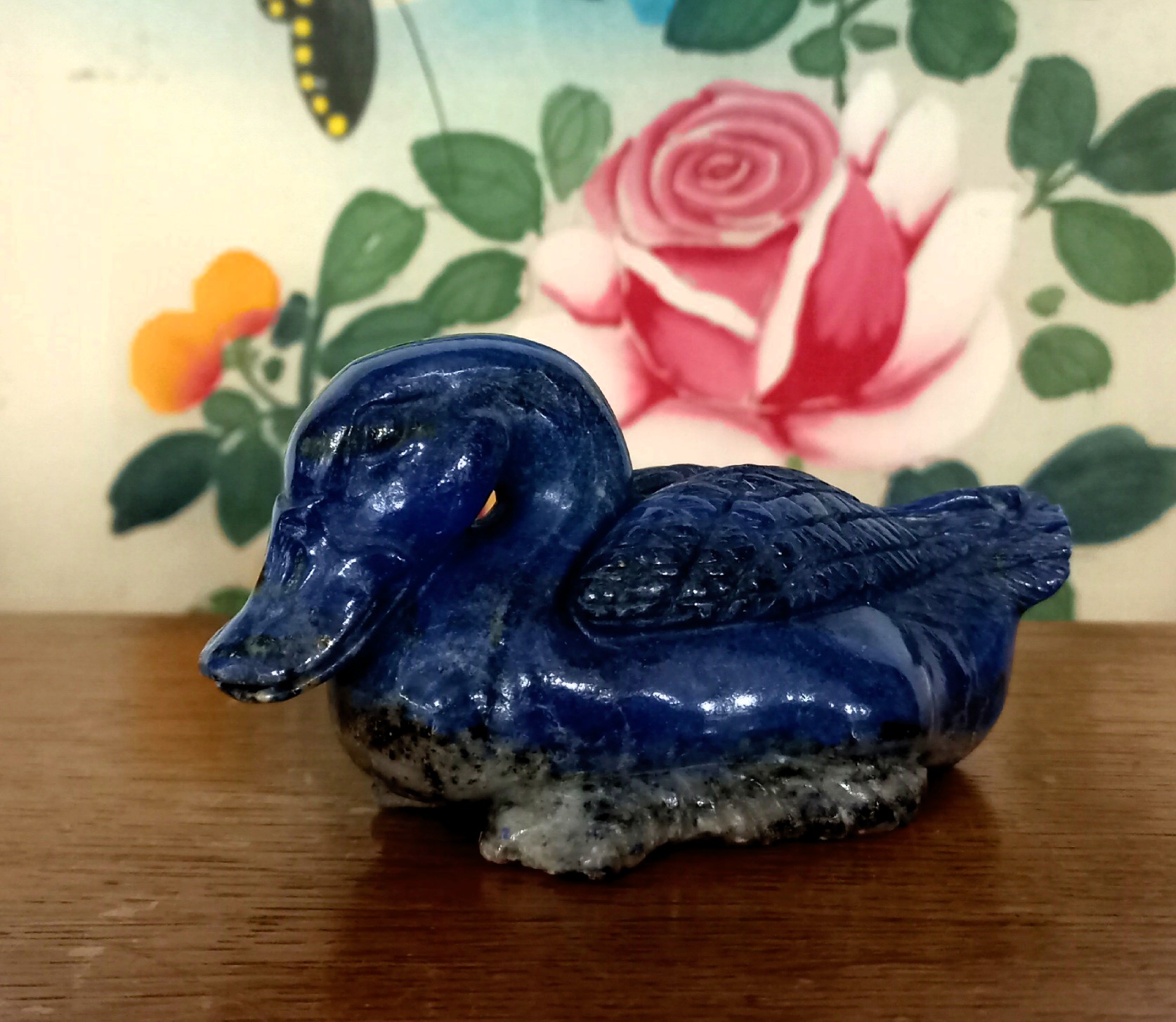 Anatra in lapislazzuli, portafortuna dal oriente