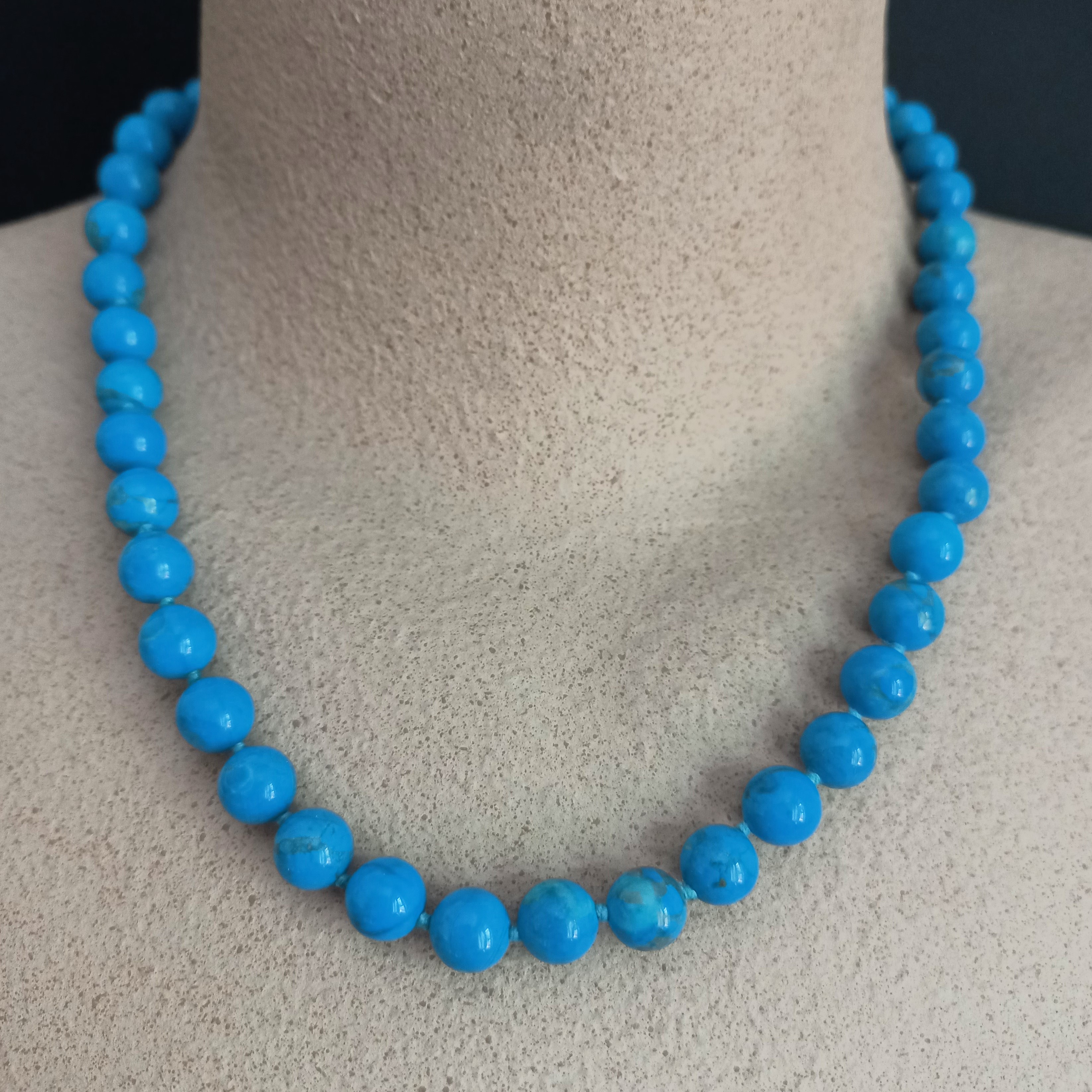 Collana di Perle in Howlite, vintage - lunghezza corta