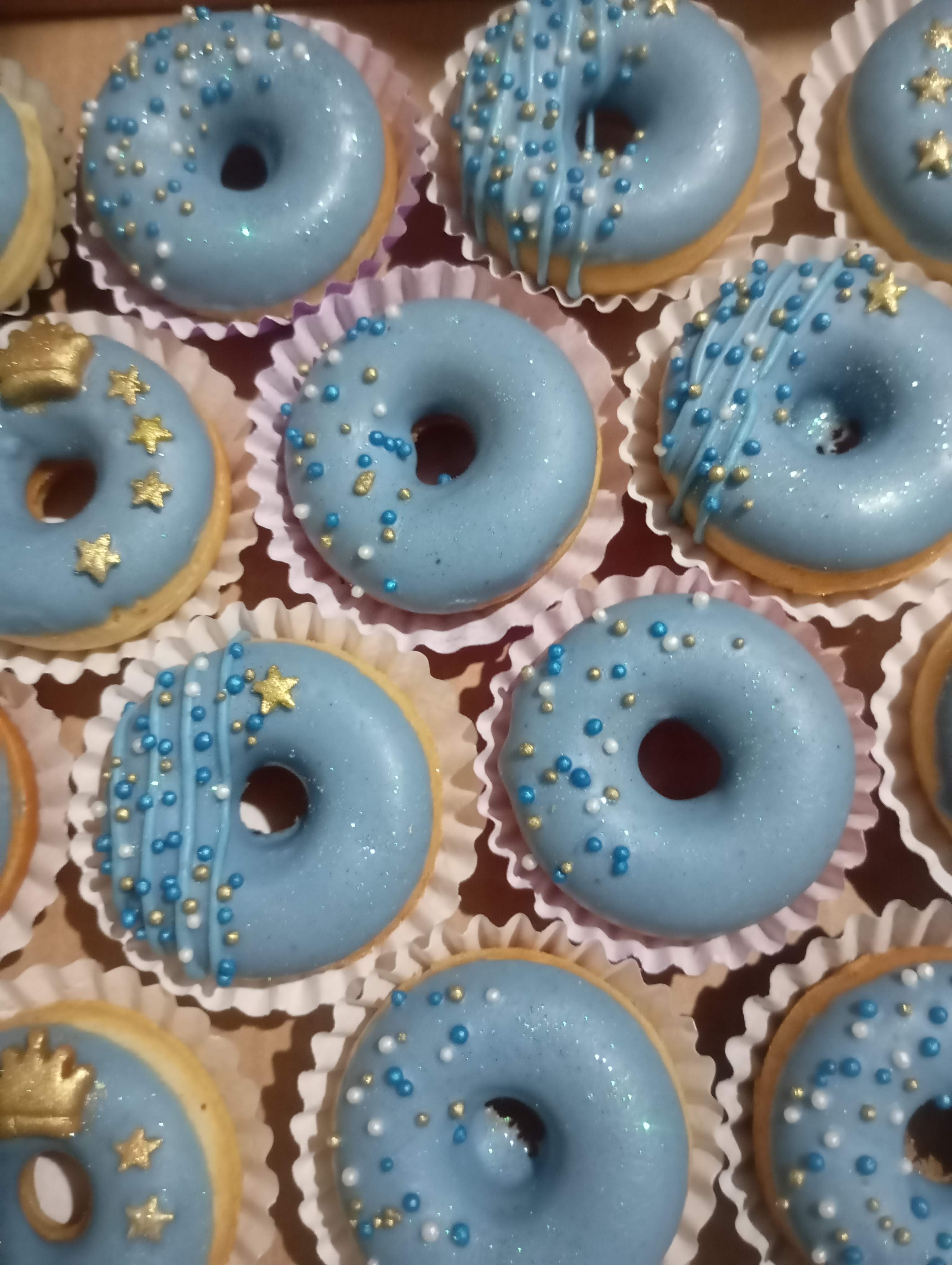 Mini Donuts Azuis Decorados
