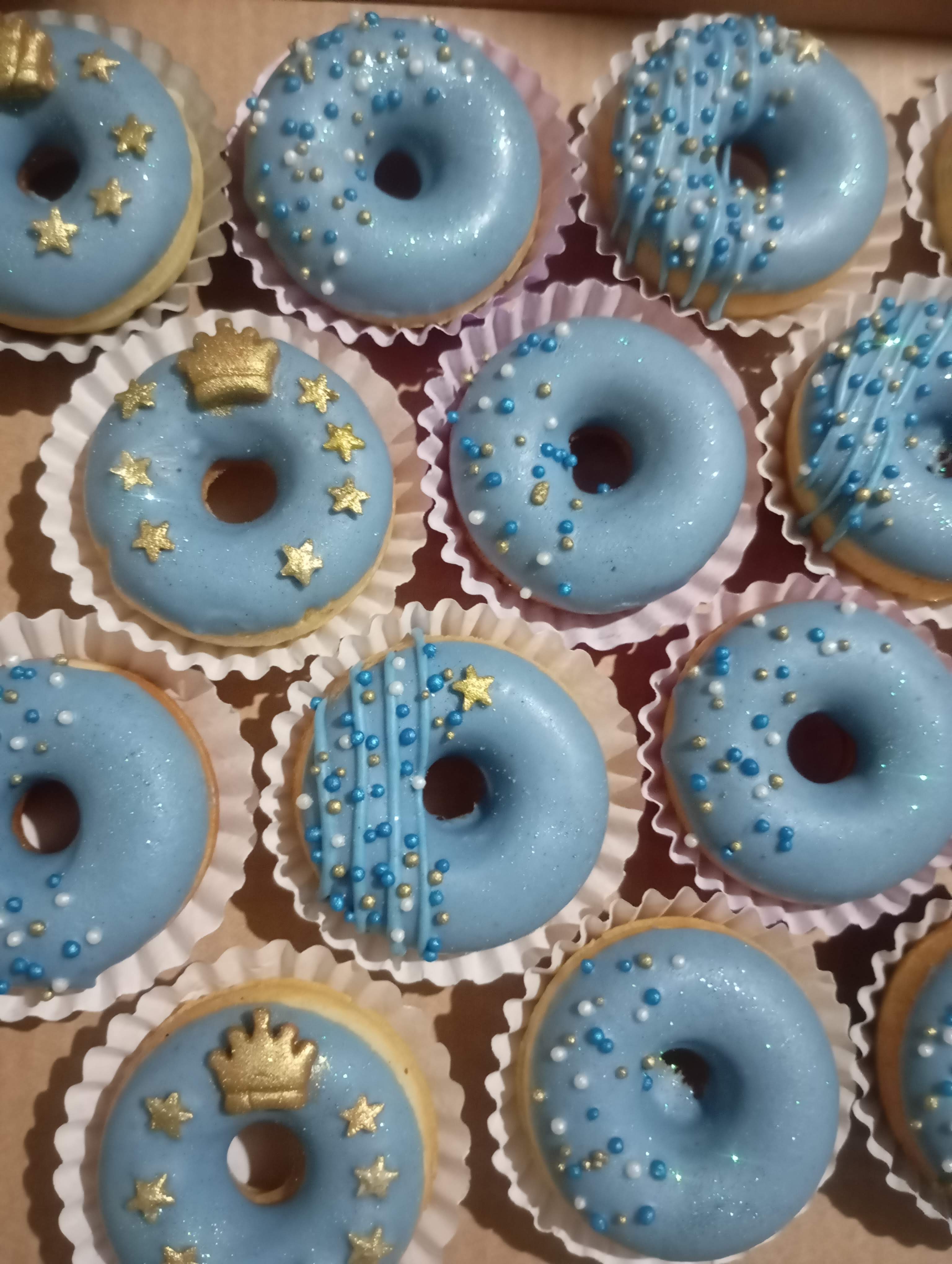 Mini Donuts Azuis Decorados