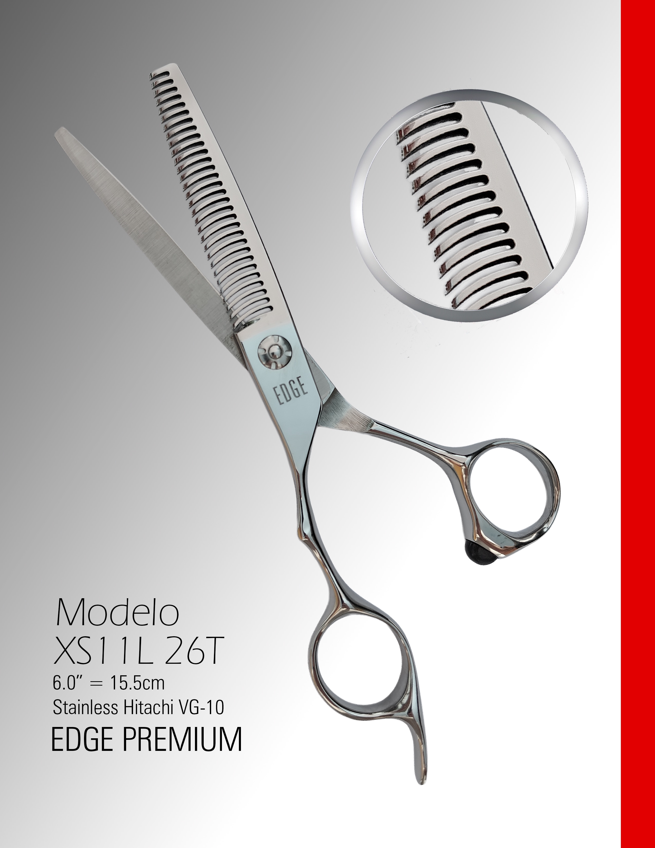 Tijera de Textura Izquierda XS11L-26T Edge Premium de 6.0"