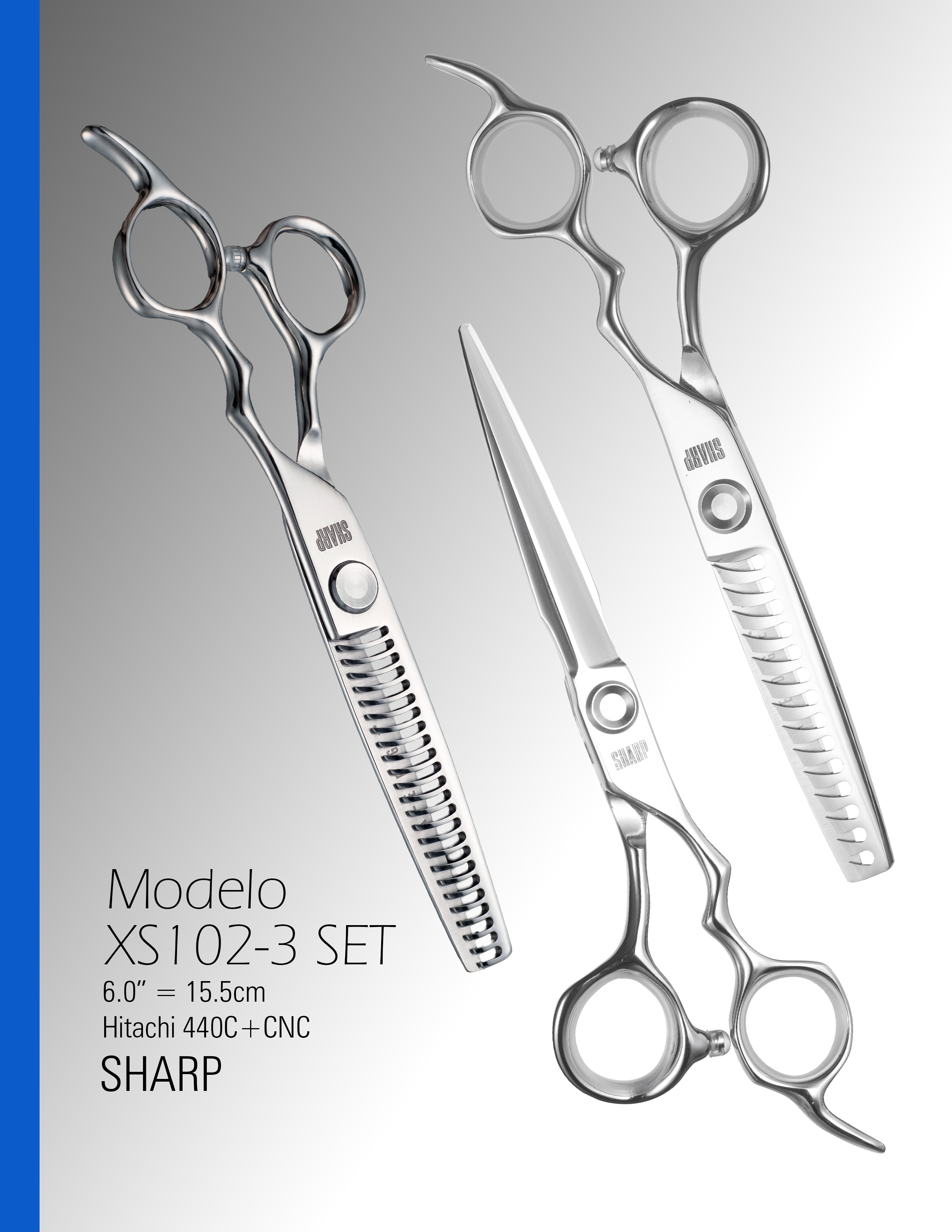 Set de tres tijeras XS102-3 Sharp de 6.0"