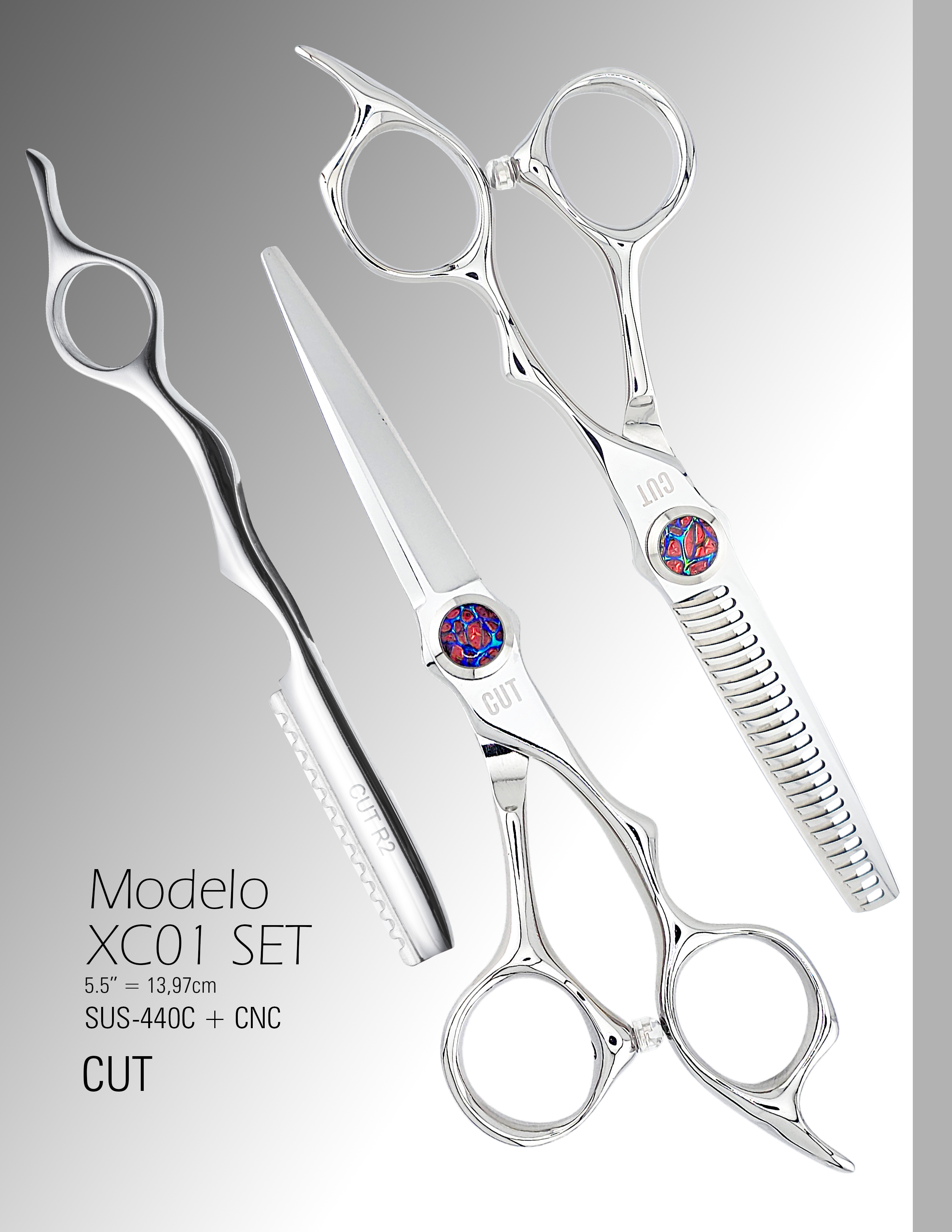 Set de Tijeras y Navaja XC01 Cut de 5.5"