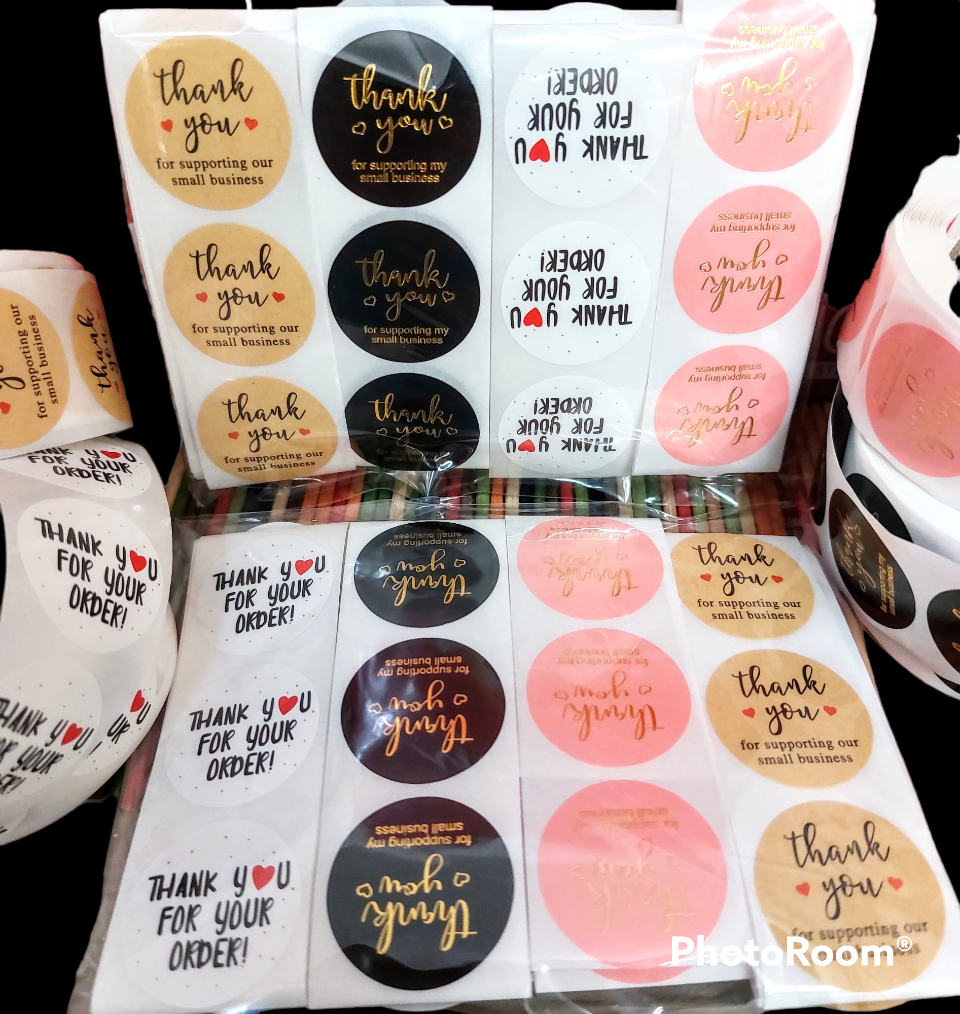 Etiquetas adhesivas de agradecimiento