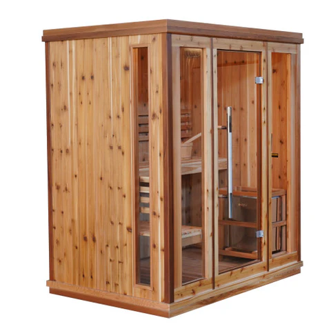 SunRay Hampton 3-Person Indoor Traditional Sauna With Side Bench - HL300TN