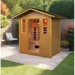 SunRay Cayenne 4 Person Outdoor Infrared Sauna with Ceramic Heaters  -  HL400D3