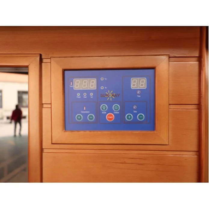 SunRay Bristol Bay 4 Person Corner Cedar Infrared Sauna with Carbon Heaters  -  HL400KC