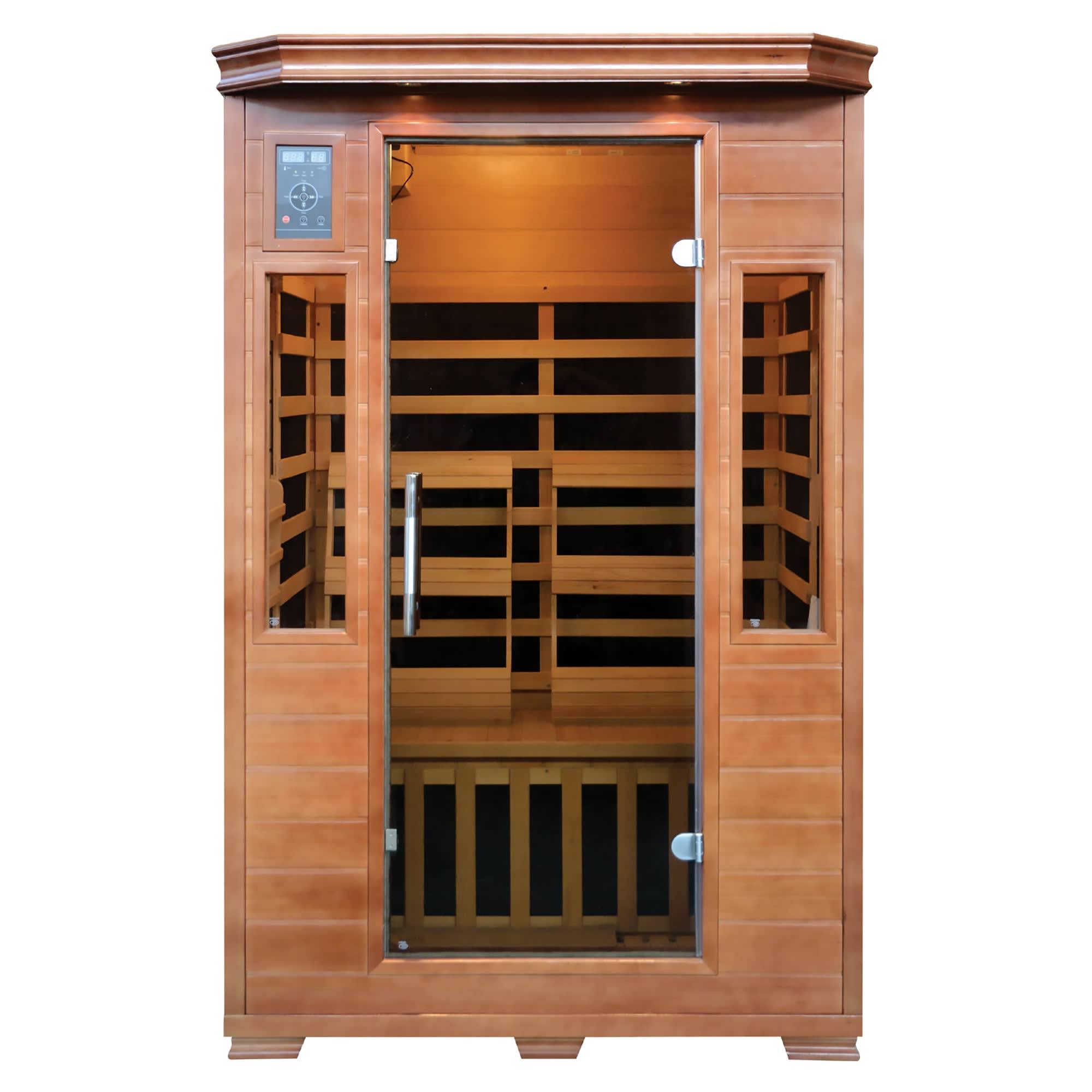 HeatWave Majestic 2-Person Hemlock Premium Infrared Sauna w/ 6 Carbon Heaters - SA-3209