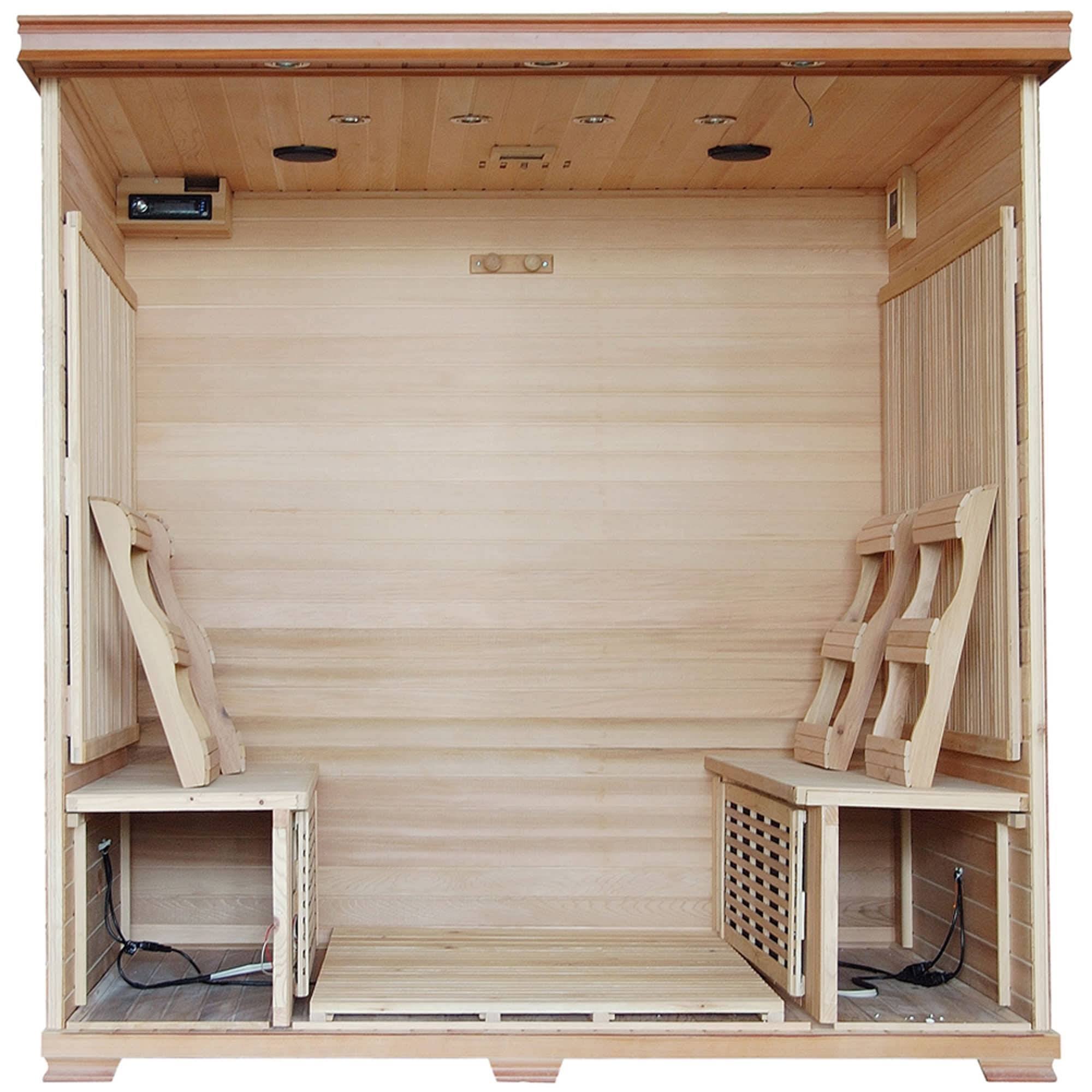 HeatWave Great Bear 6-Person Cedar Infrared Sauna w/ 10 Carbon Heaters - SA1323
