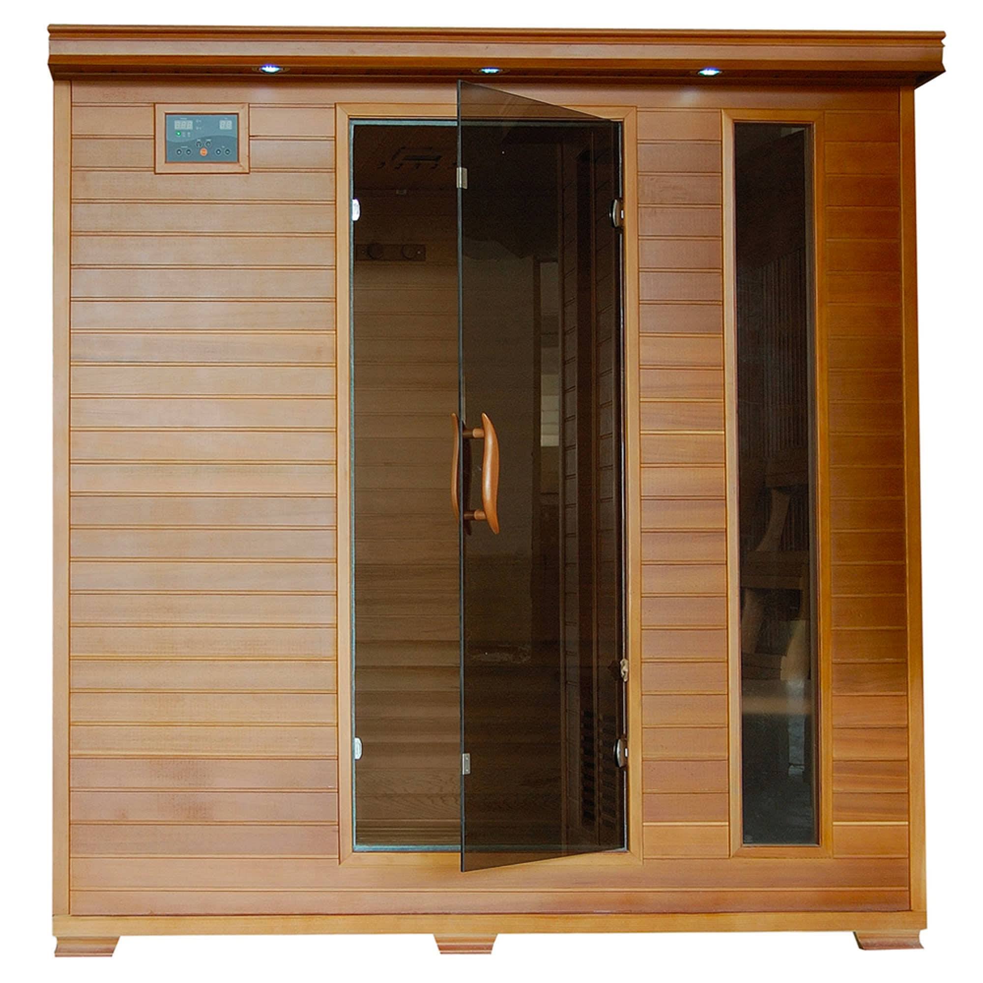 HeatWave Great Bear 6-Person Cedar Infrared Sauna w/ 10 Carbon Heaters - SA1323
