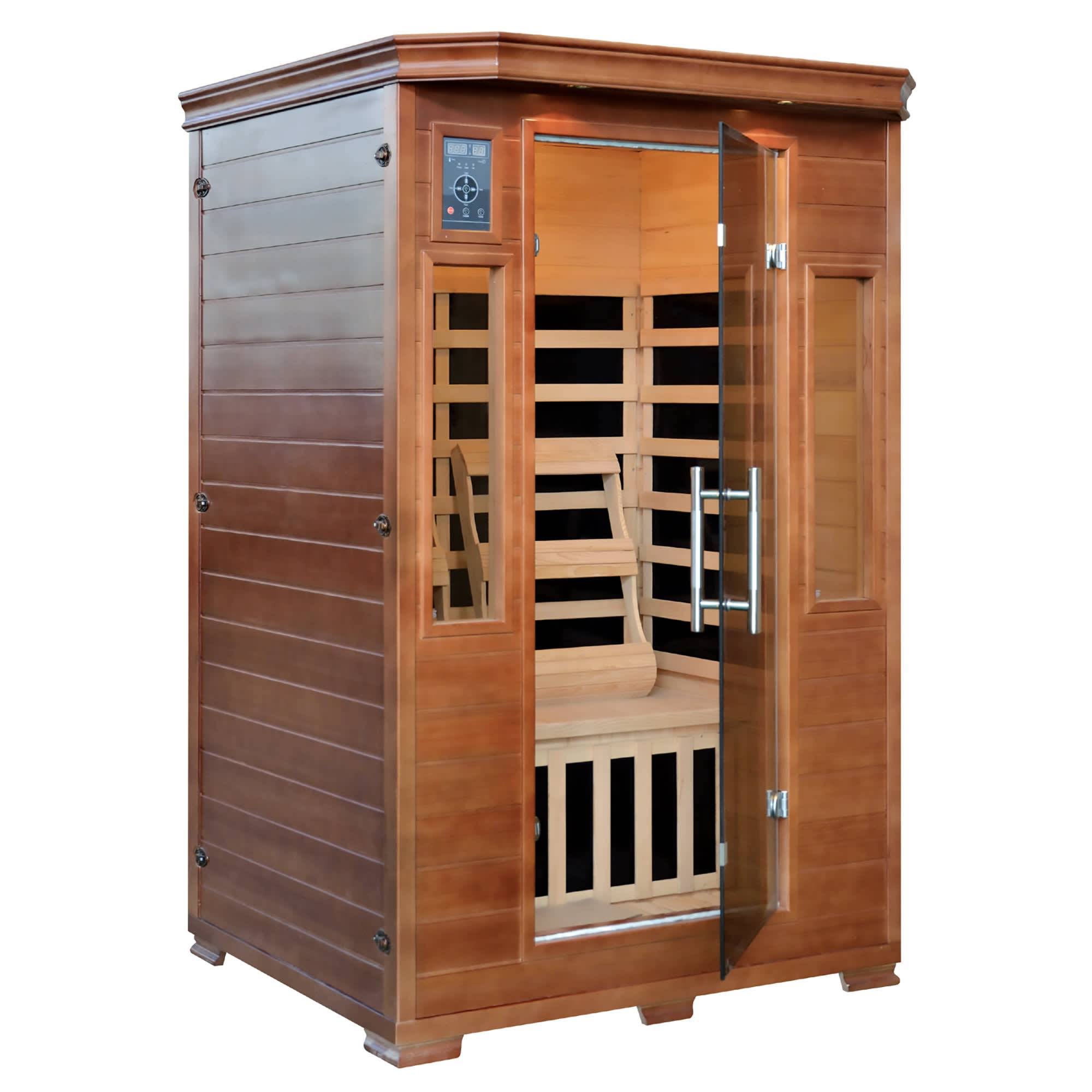 HeatWave Majestic 2-Person Hemlock Premium Infrared Sauna w/ 6 Carbon Heaters - SA-3209