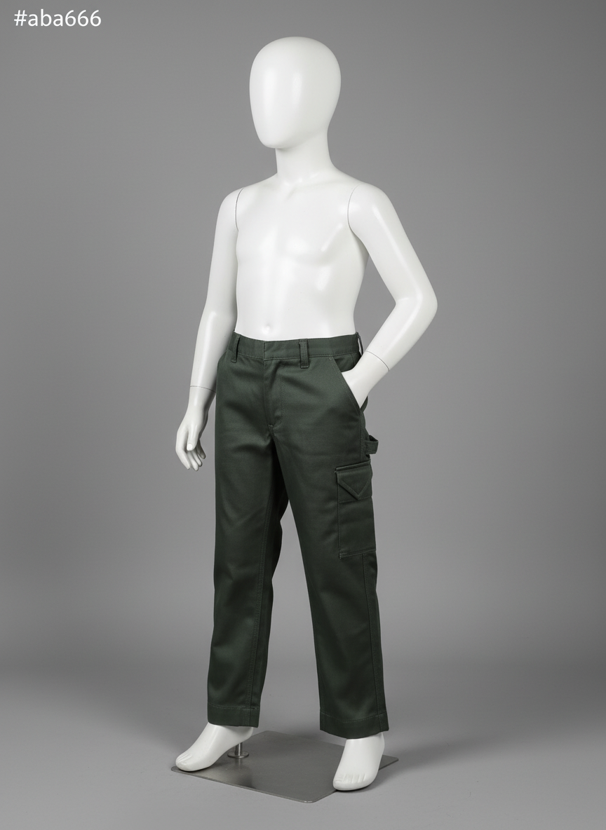 Pantalon cargo enfant vert foncé