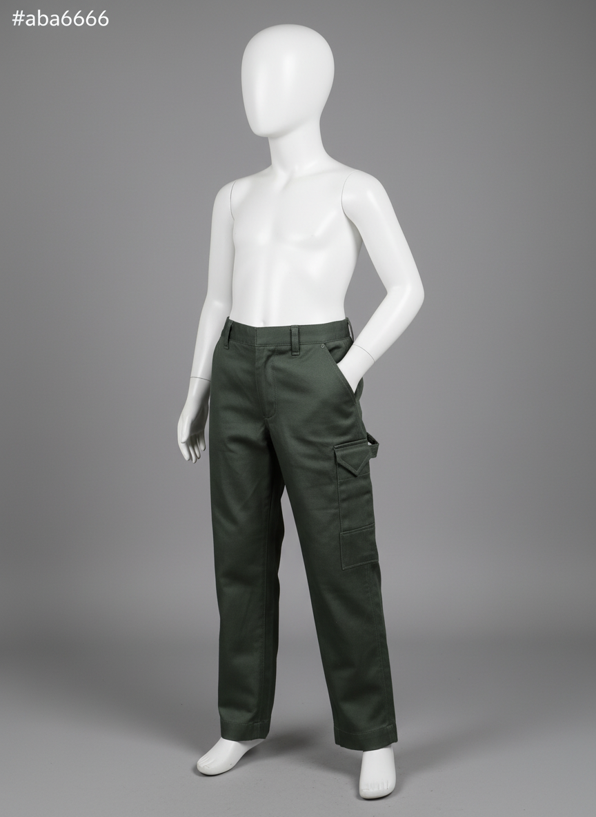 Pantalon cargo enfant vert foncé