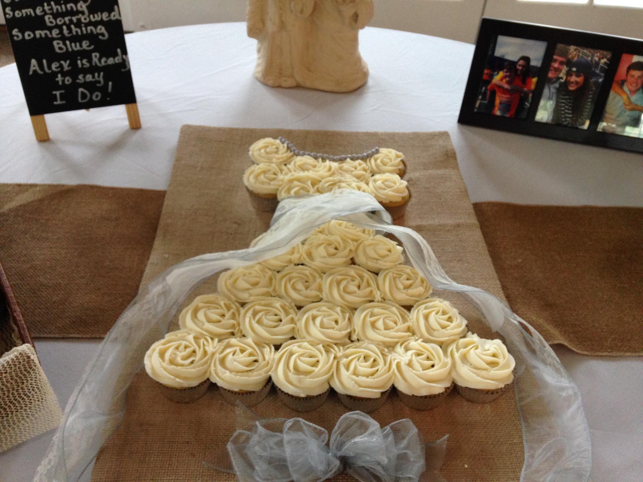 Bridal Dress Cupcake Cake