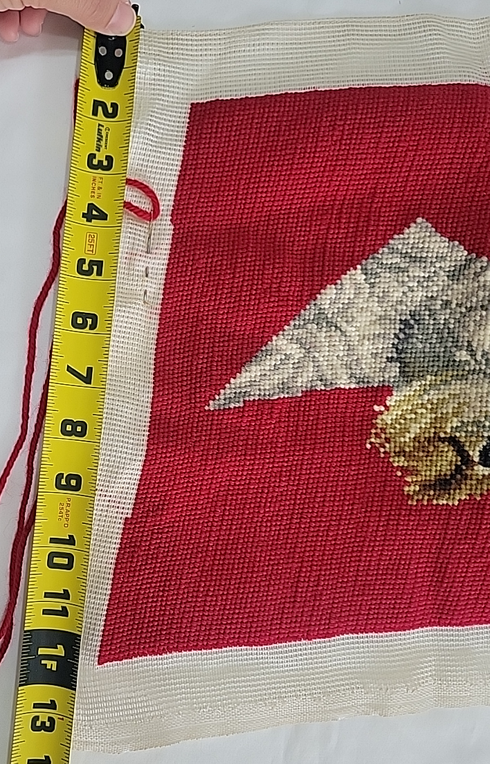 Miniature Schnauzer Red Wool Needlepoint