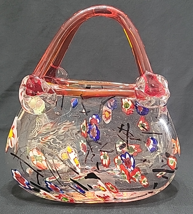 Hand Blown Art Glass Purse