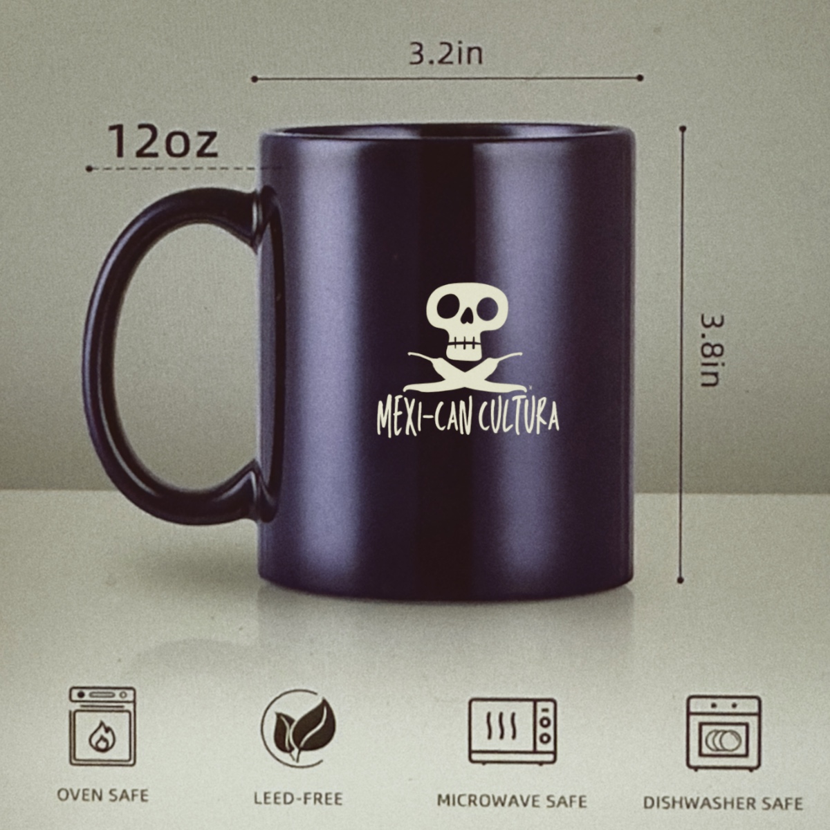 Mexi-Can Cultura 12oz Navy Blue Logo Mug