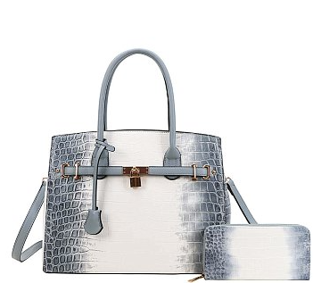 Elegant Croc-Embossed Handbag Set