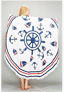 Nautical Round Beach Towel
