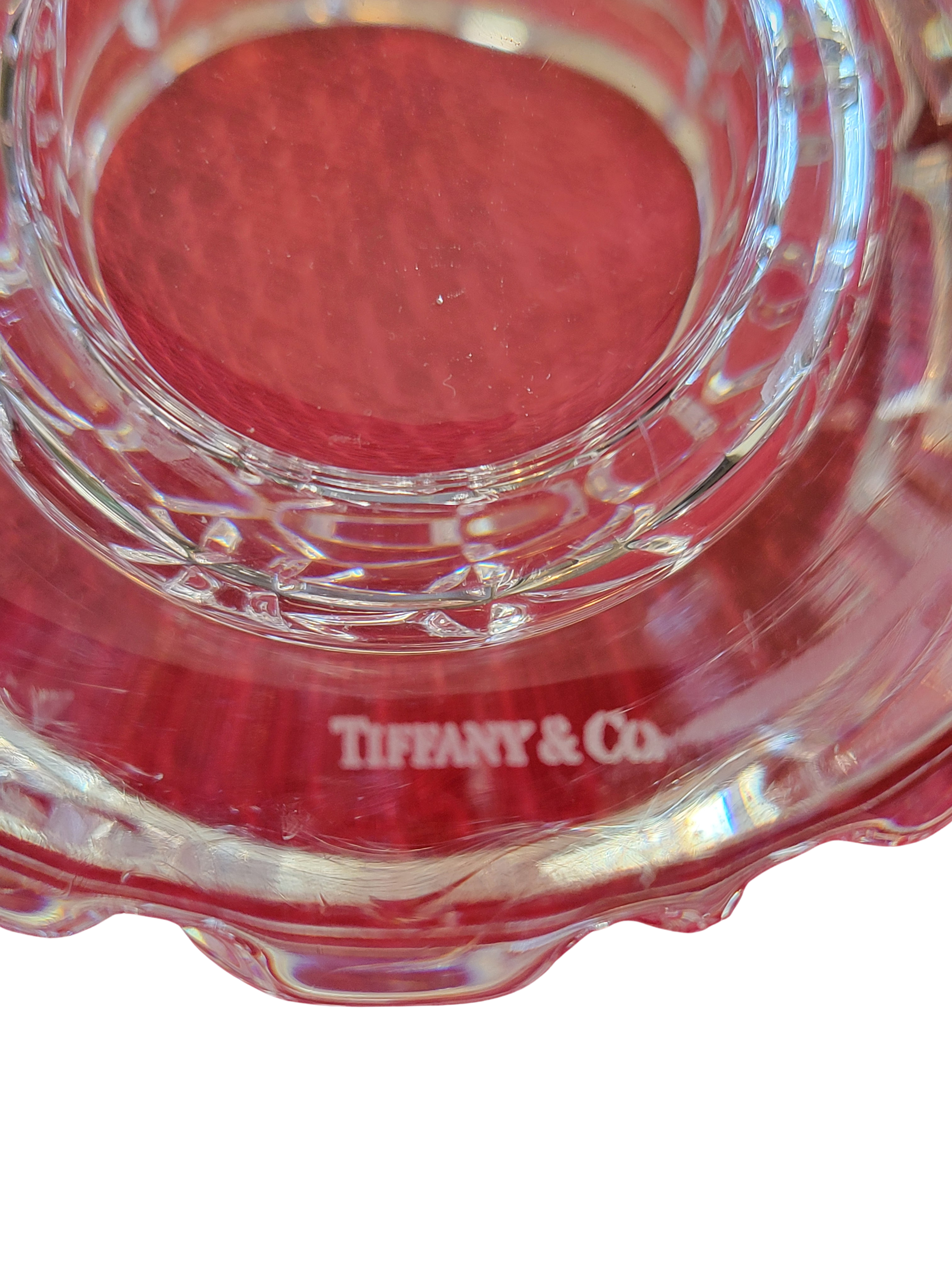 Tiffany & Co. Cut Rock Crystal Candle Holder