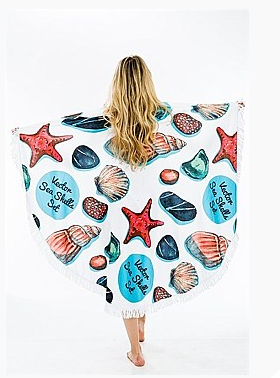 Seashell Print Beach Towel