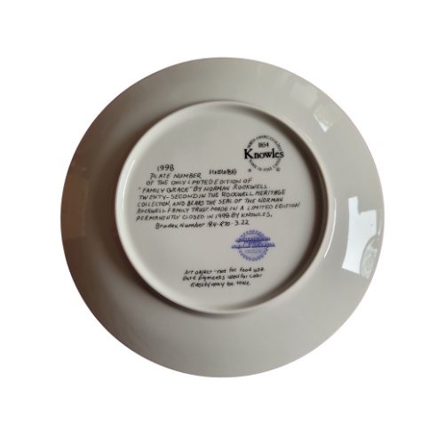 "Family Grace" The Knowles Norman Rockwell Collector Plate