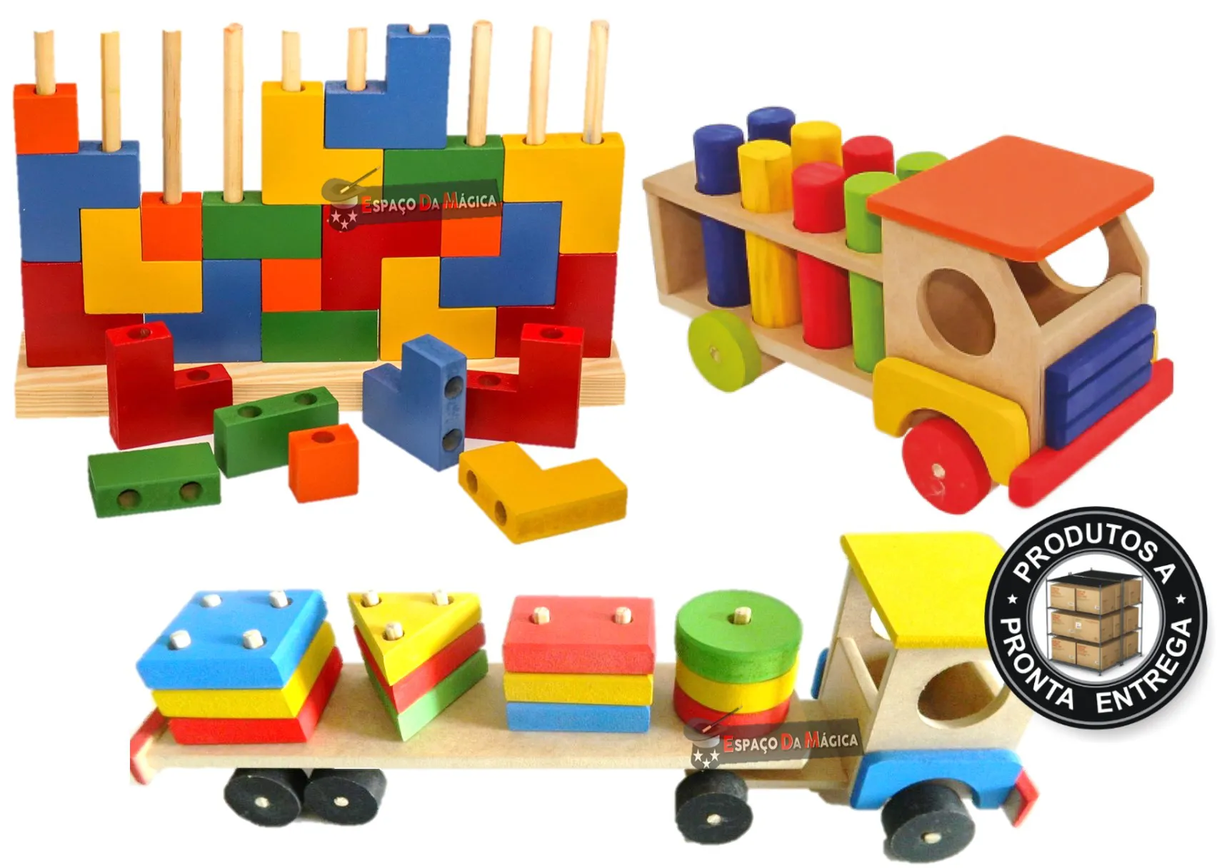 Brinquedos educativos de madeira