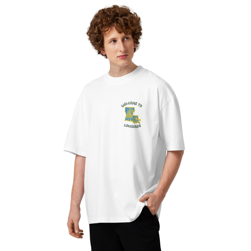 Unisex organic oversized high neck t-shirt