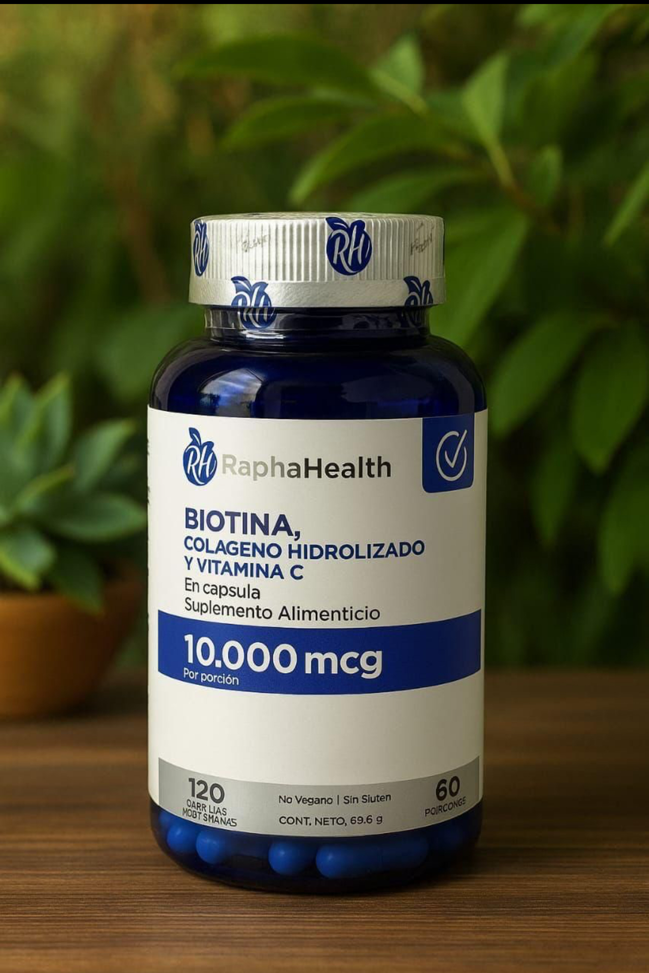 Biotina, colágeno hidrolizado y vitamina C