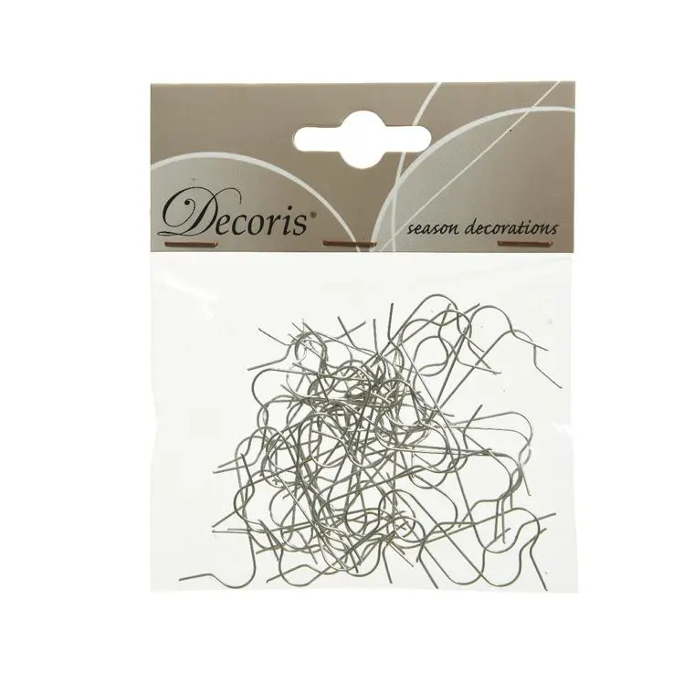 Silver Christmas bauble clips, pack of 50