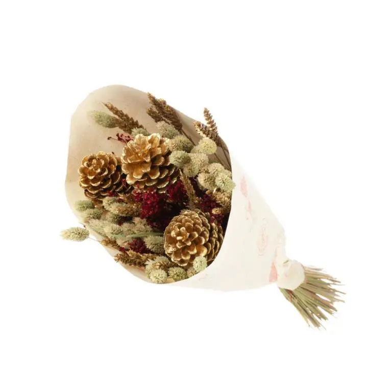 Trendy Christmas bouquet of dried flowers in beige tones - H 50 cm
