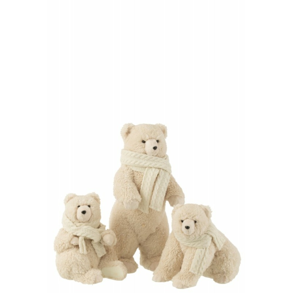 Decorative "Seated Polar Bear" Figurine, 26cm, Ecru