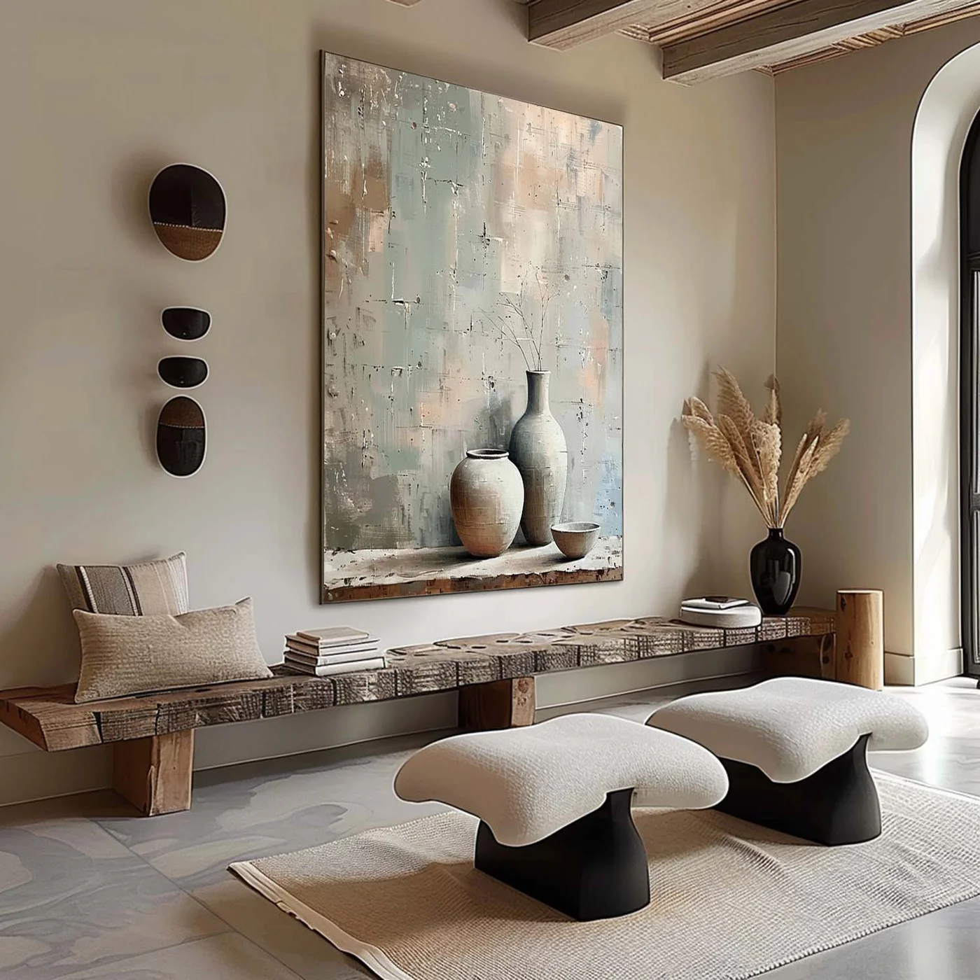 لوحة تجريدية بلمسات ناعمة