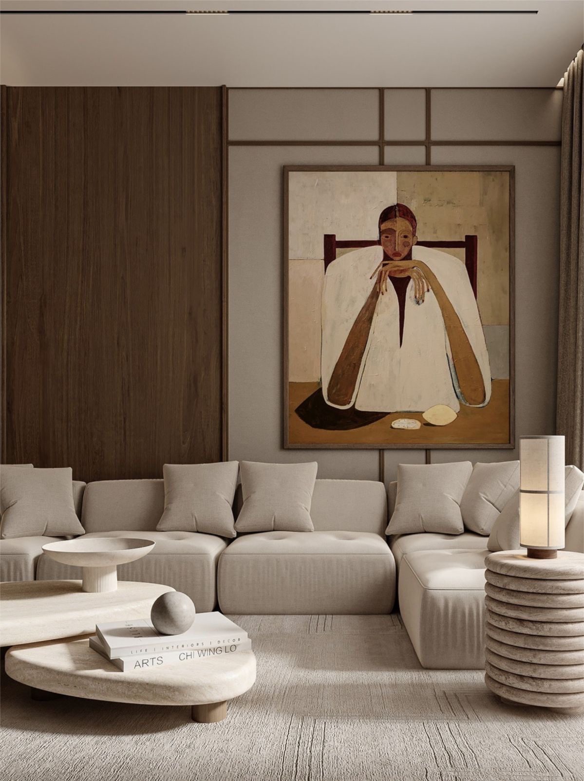 لوحة فنية مجردة لغرفة المعيشة الحديثة