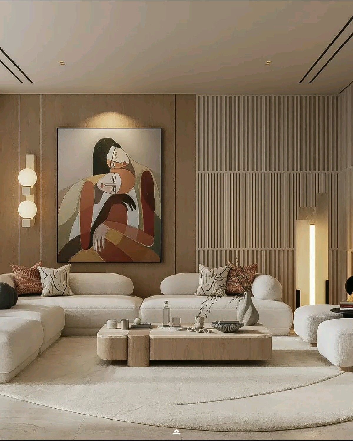 لوحة تجريدية لغرفة معيشة عصرية