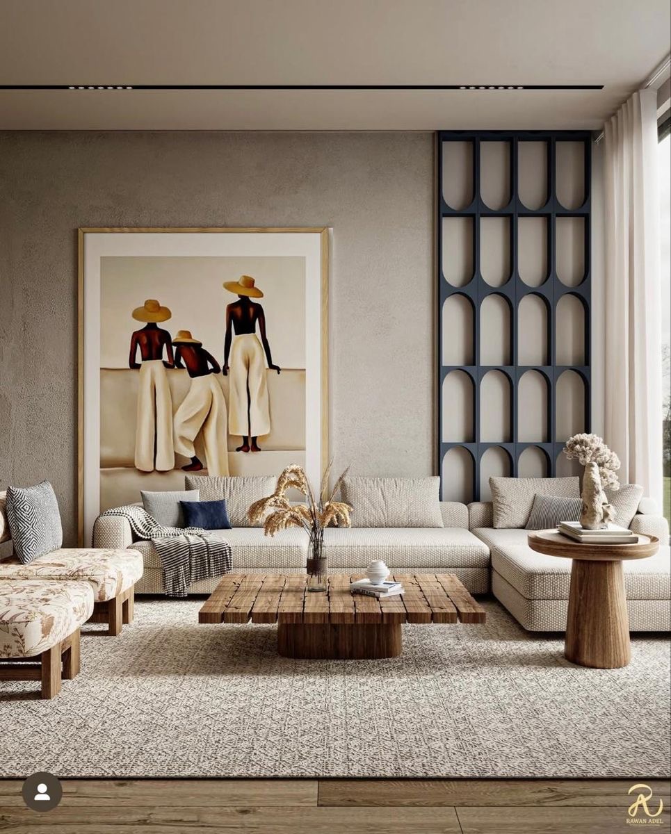 لوحة فنية بإطار عصري لغرفة المعيشة