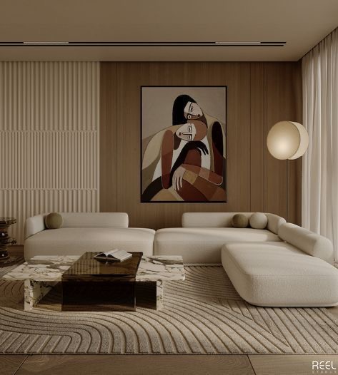 لوحة فنية مجردة بتصميم عصري