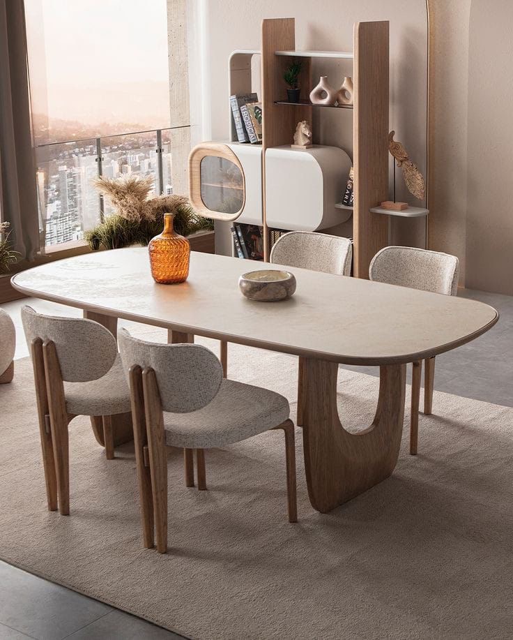 طاولة طعام خشبية عصرية