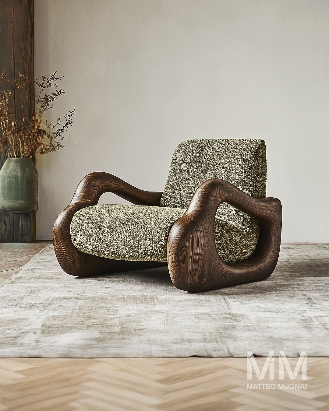 كرسي بذراعين فني عصري