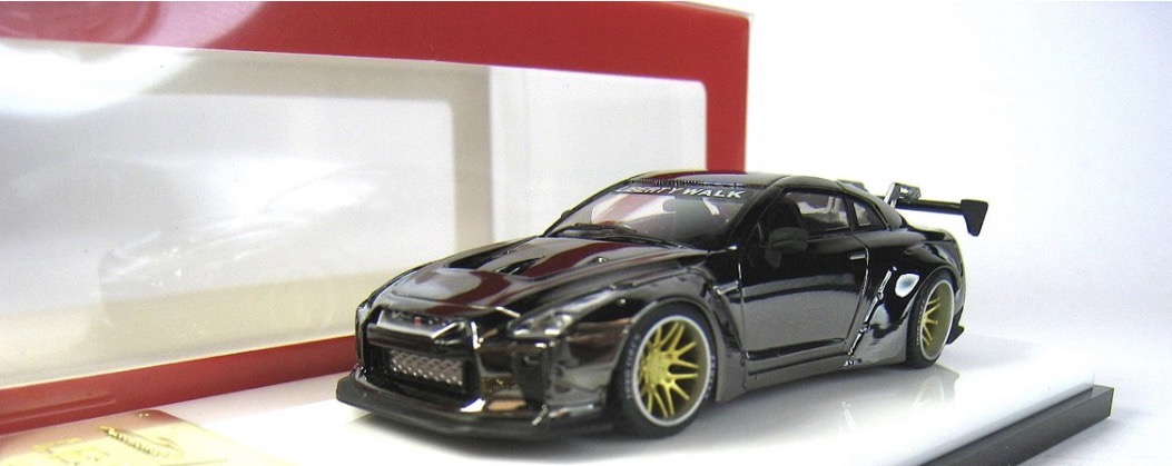 LB WORKS NISSAN GT-R R35 MYMODELCOLLECT (CHROME BLACK) 