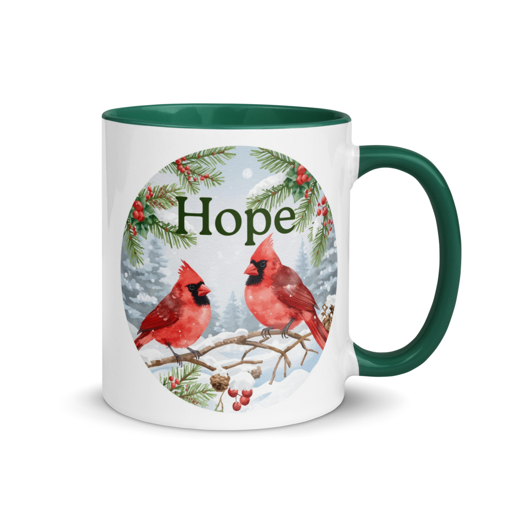 11oz Hope Cardinal Mug – Green Interior & Handle