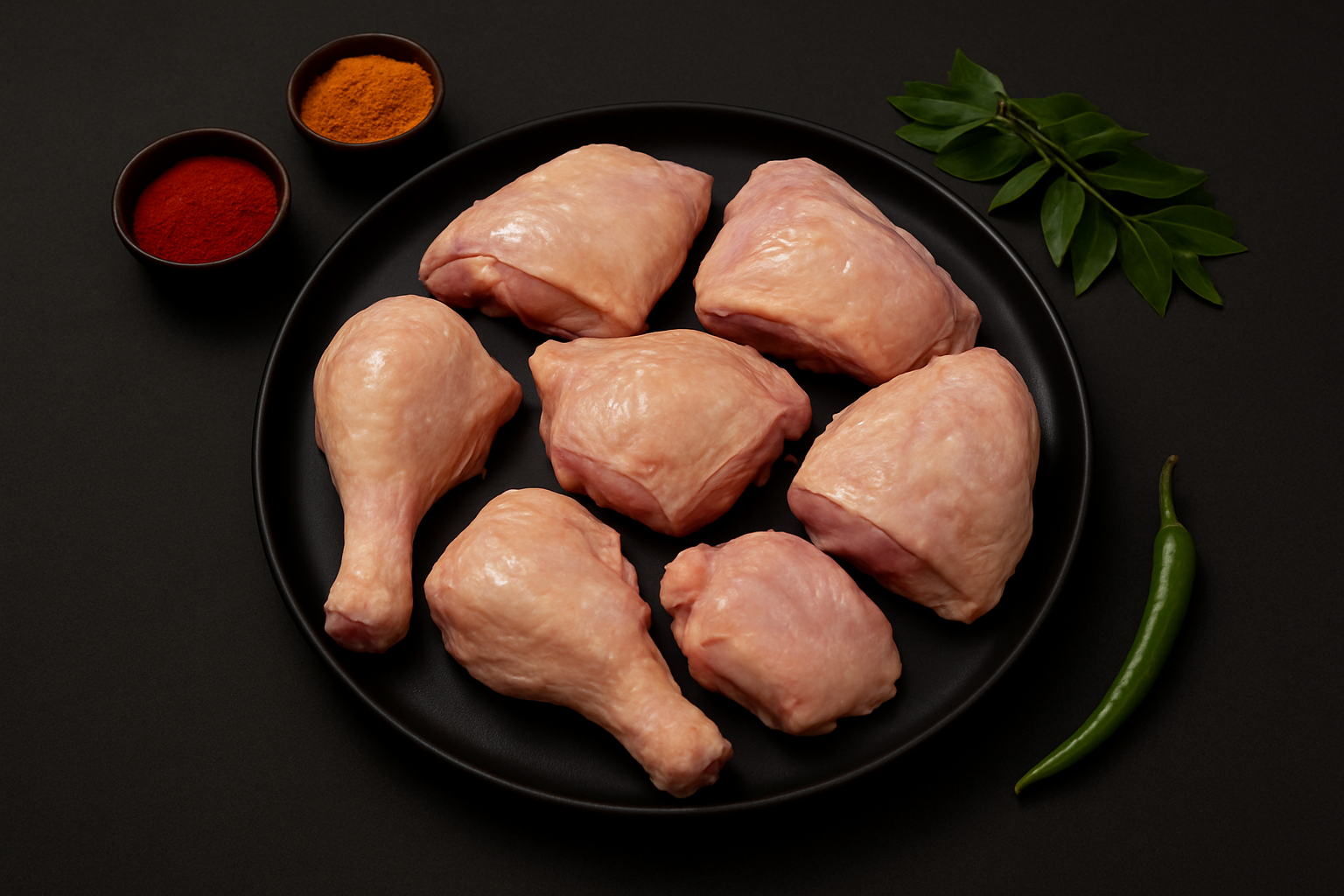Fresh Chicken Withskin Biryani Cut (Bone-In)